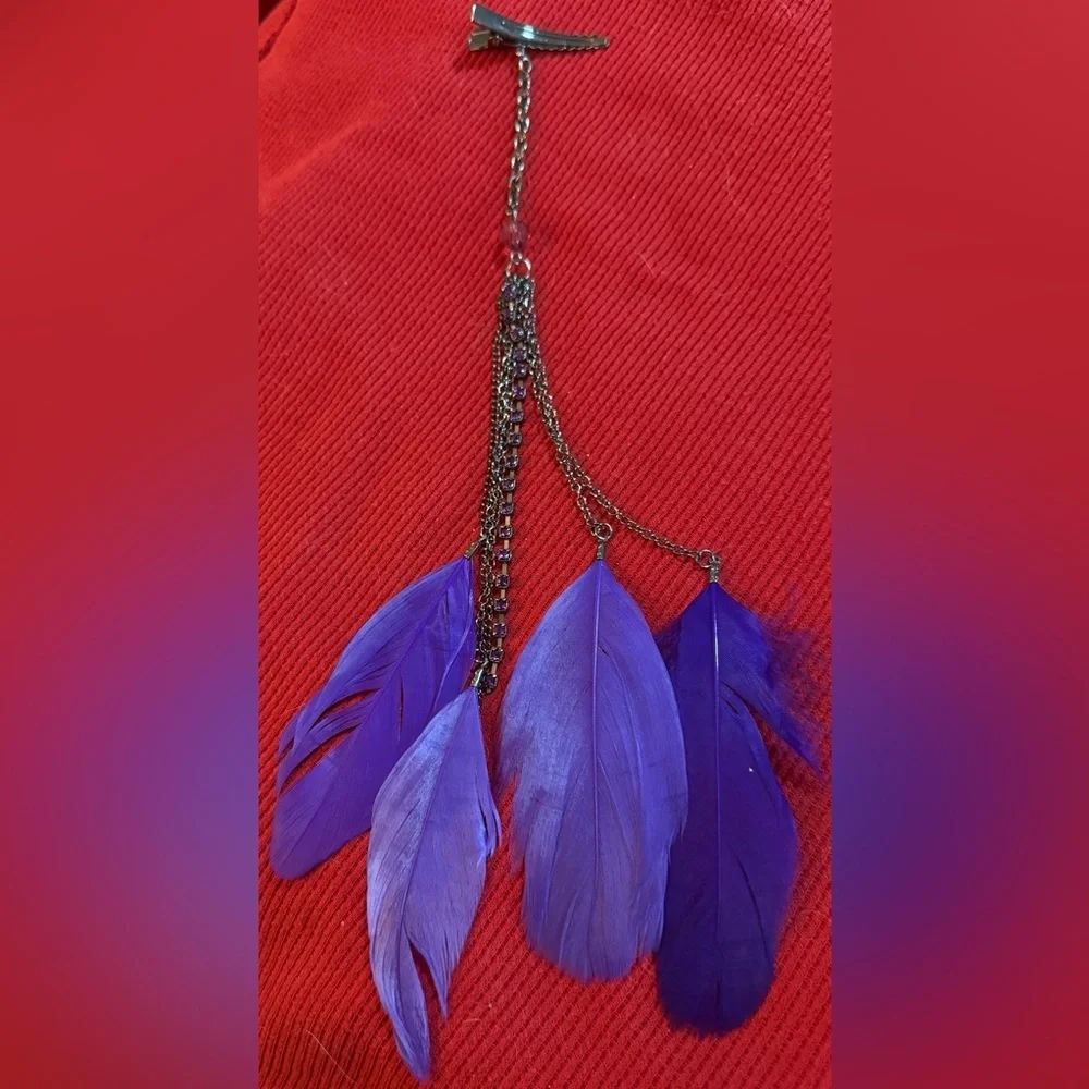 Purple Feather Hair Clip